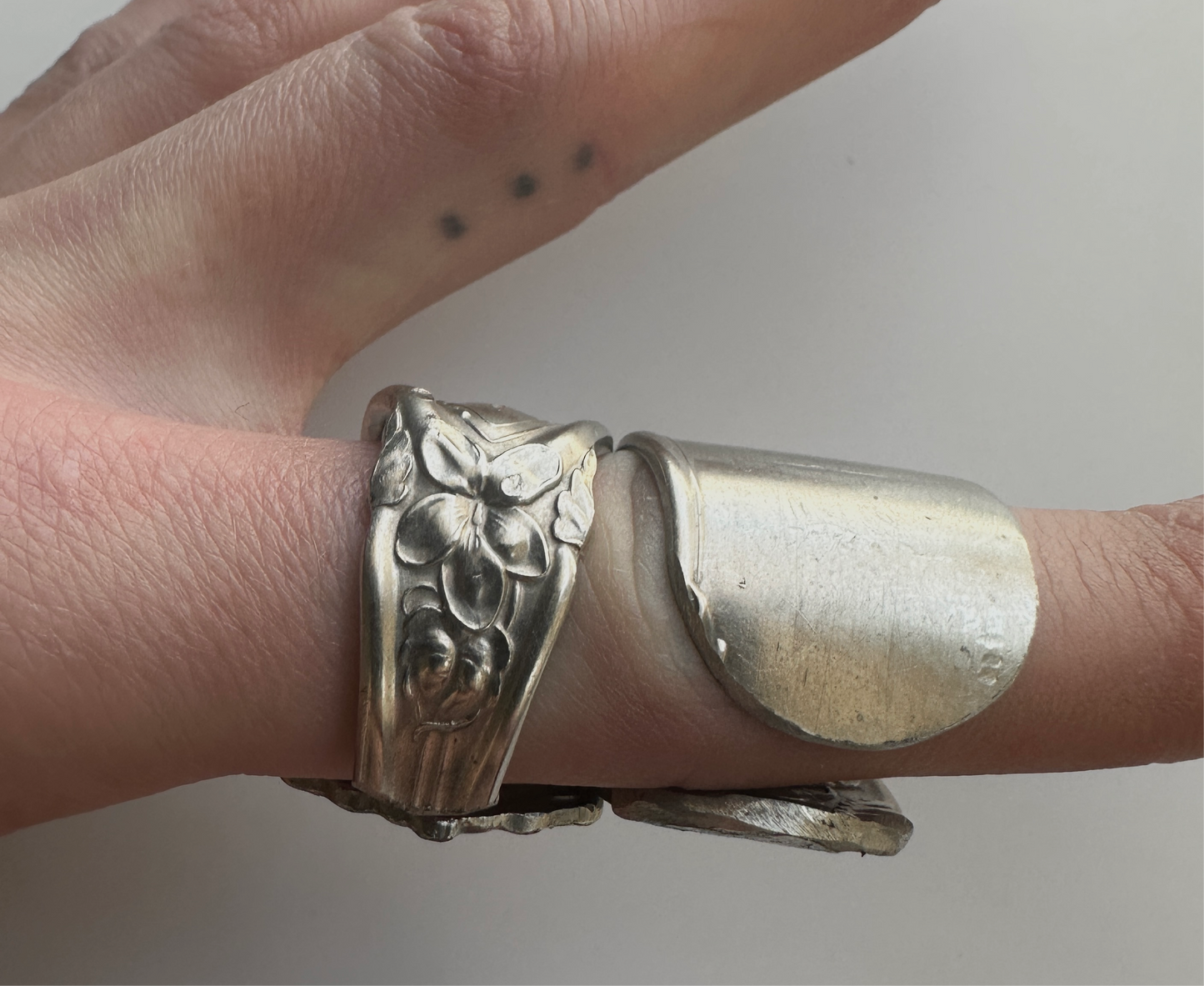 Silver Nickel Flower Ring